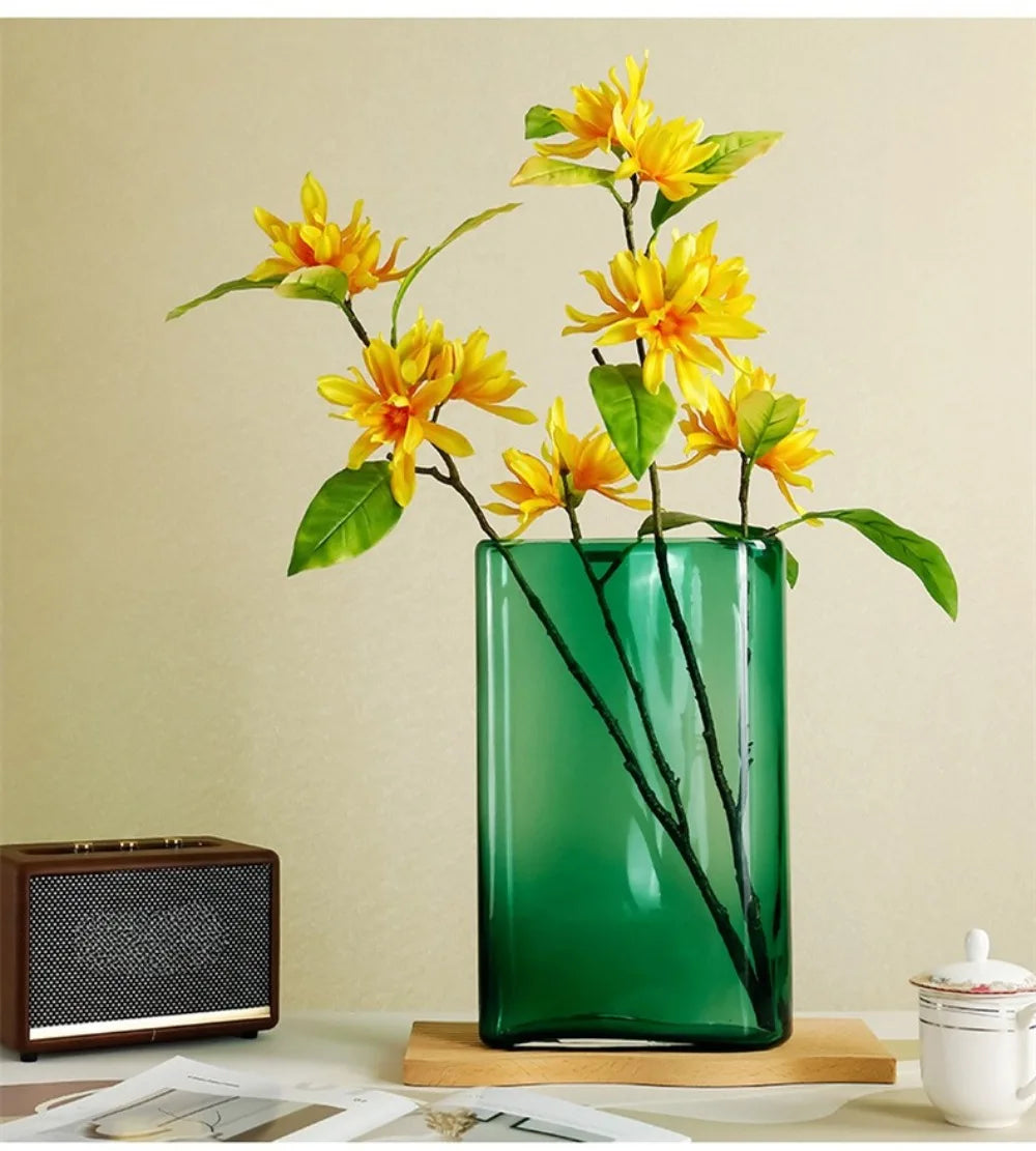 Amber Cylinder Glass Vase