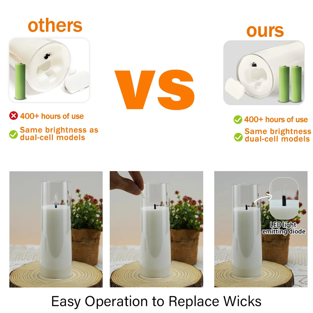 Flameless Acrylic LED Candles