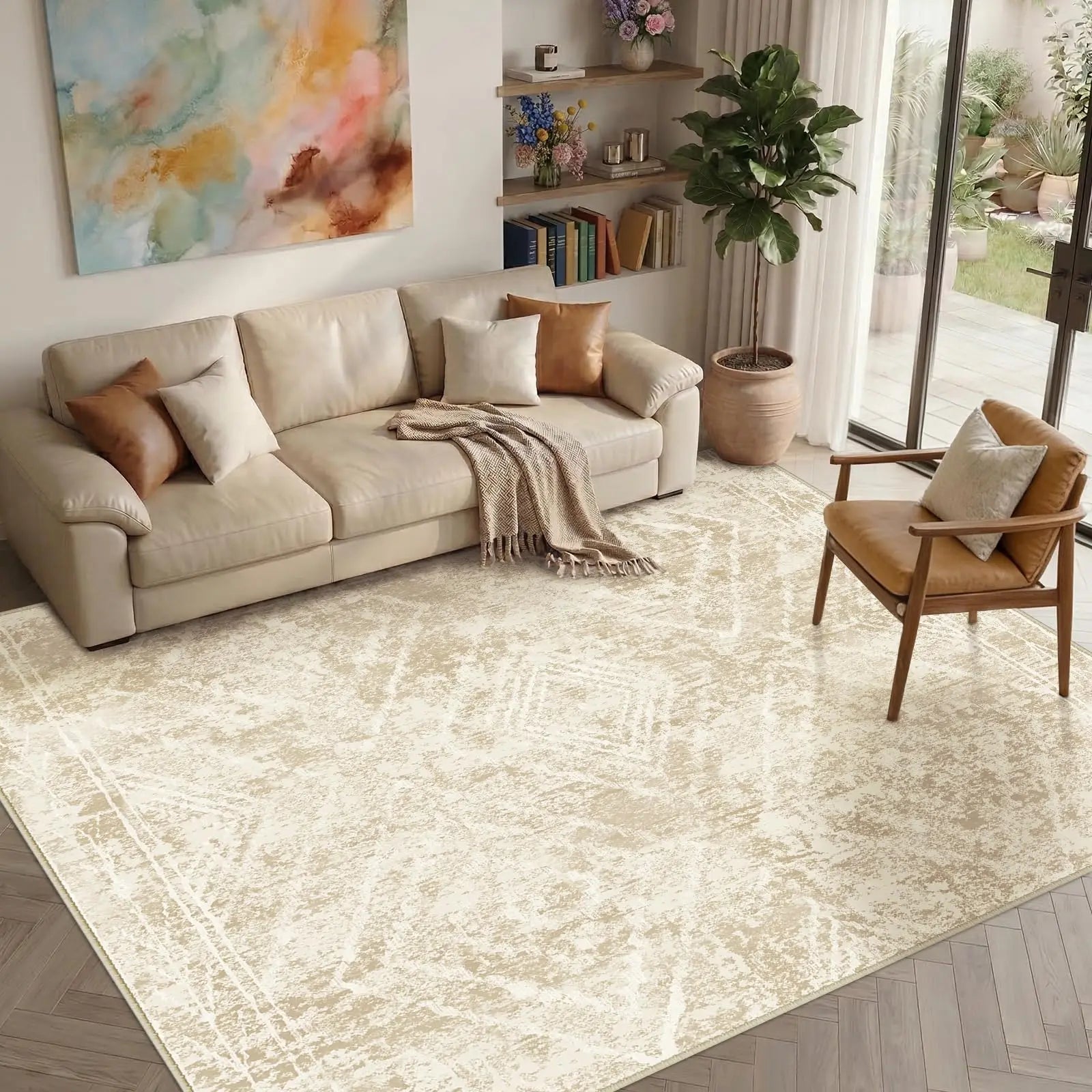 Southwestern Washable Area Rug