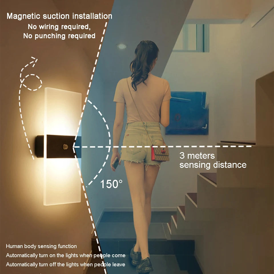 Acrylic Motion-Sensor Wall Light