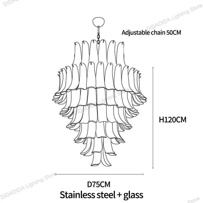 Murano-Style Multicolor Horseshoe Glass Pendant Light