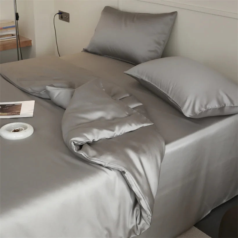Mulberry Silk Bedding Set Luxury Natural 100% Silk Duvet Cover Set Bed Sheet Pillowcase Single Double Bedsheet King Queen Size
