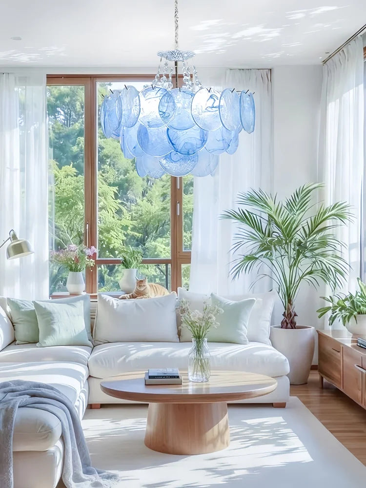 Blue Murano Glass Pendant Chandelier — additional view