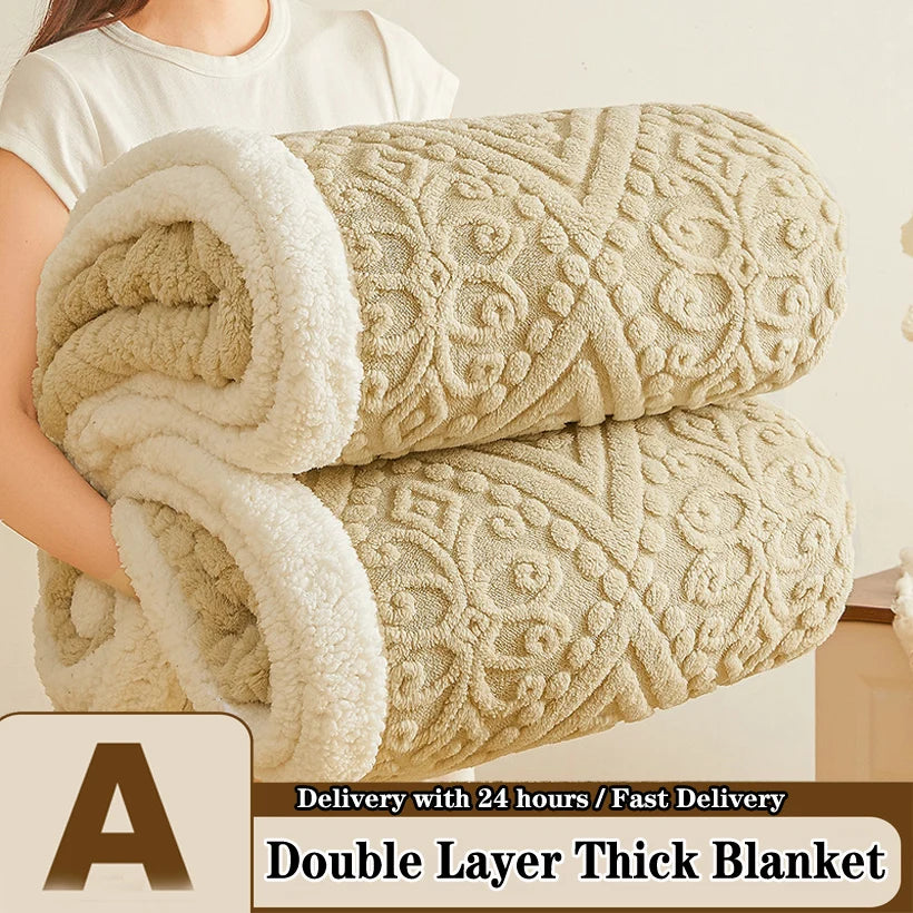 5D Carved Sherpa Fleece Blanket