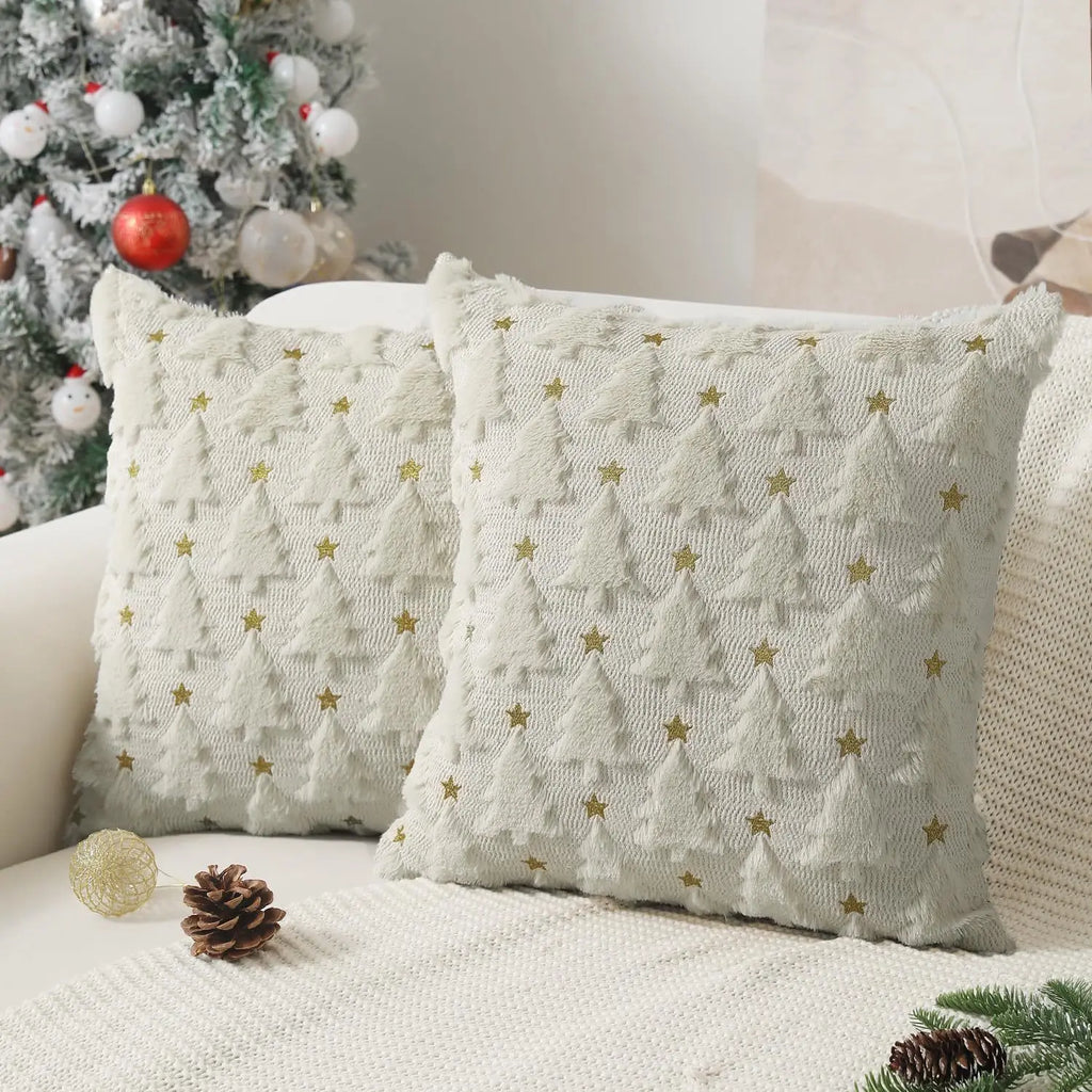 Christmas Tree Plush Pillow Covers
