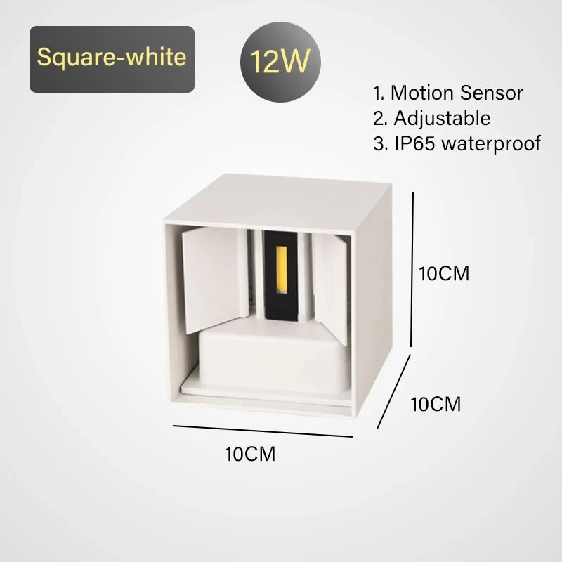 Waterproof Motion-Sensor LED Wall Light