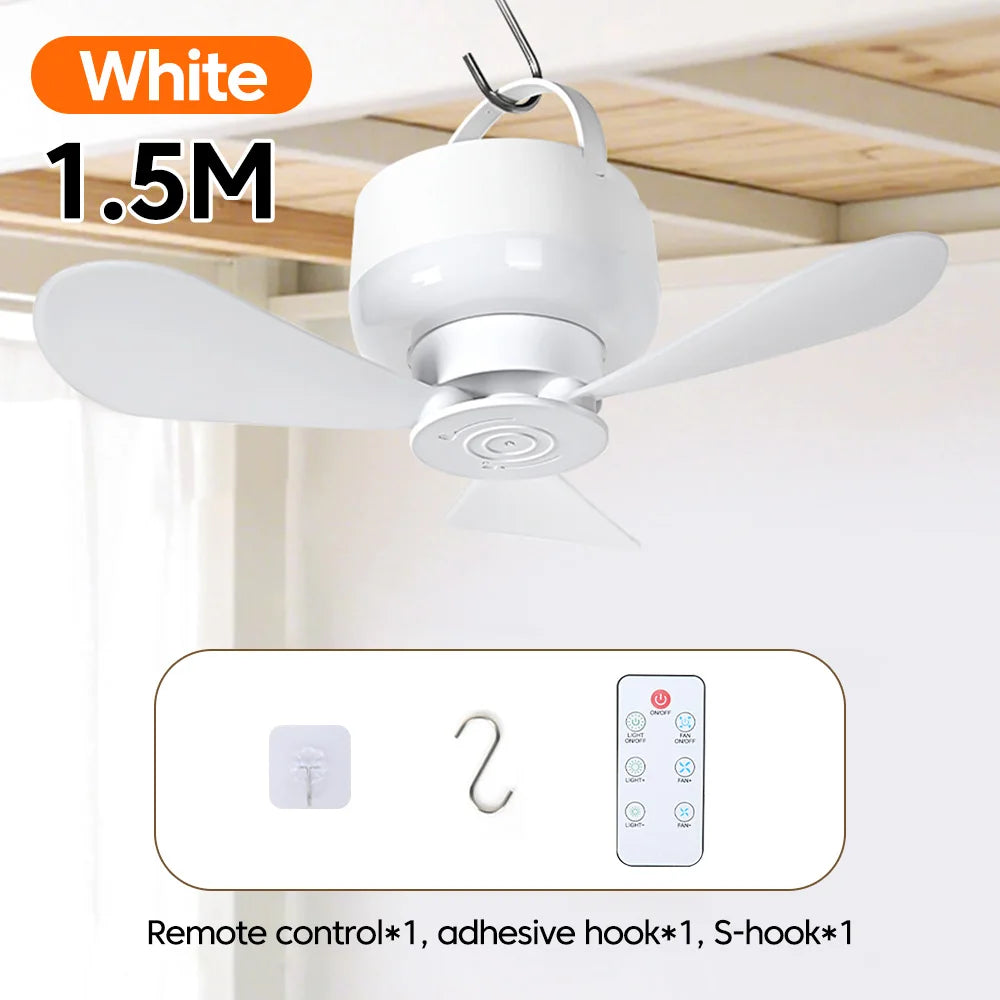 Remote-Control Outdoor LED Ceiling Fan with Light