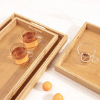 New Rectangular Storage Tray household Solid Wood Storage Plate Bamboo Water Cup Plate Dried Fruit Water Cup Plate