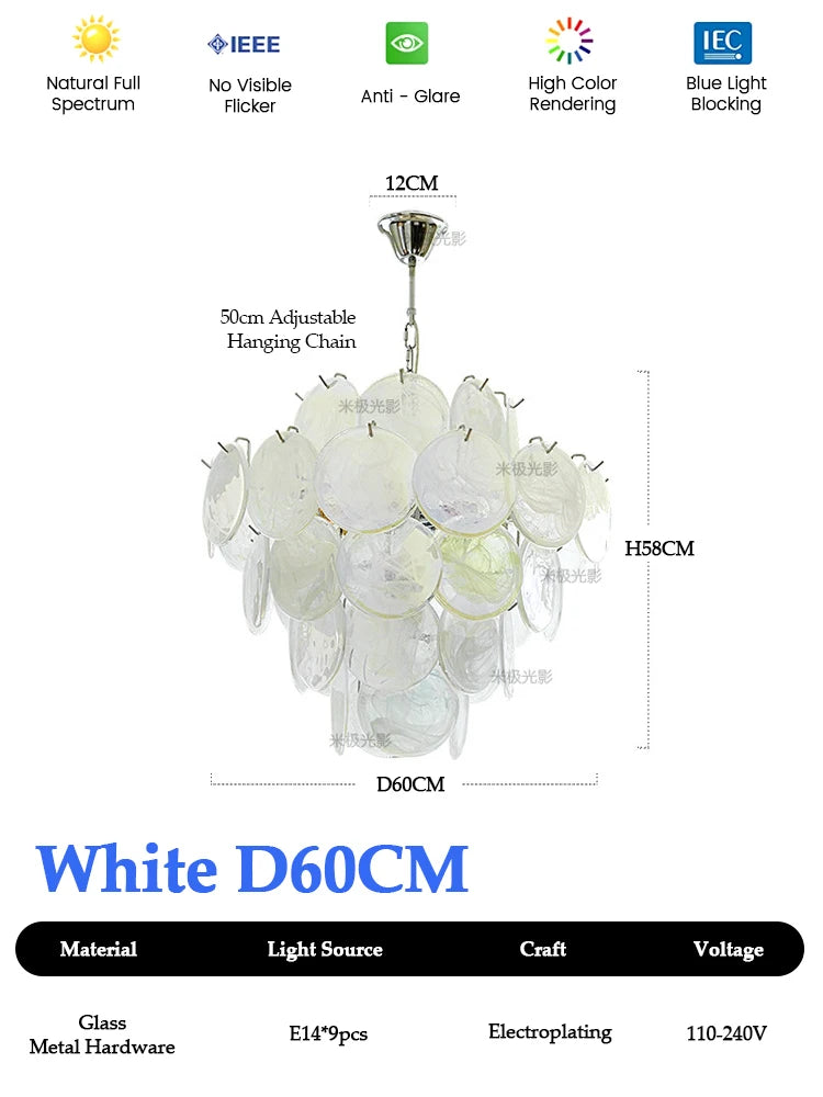 Murano-Style Pink Glass Chandelier