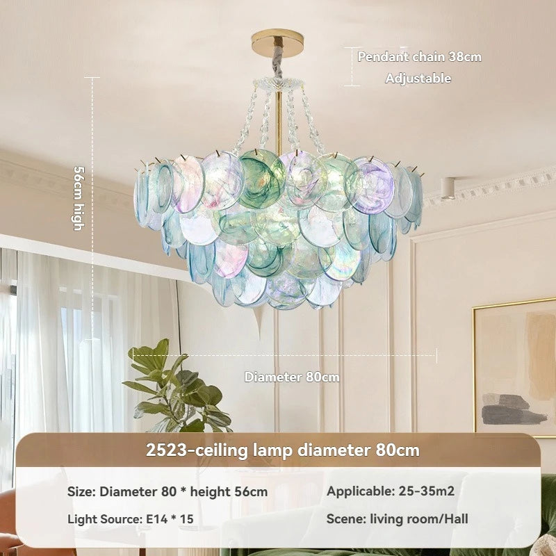 Murano-Style Blue Luxury Glass Chandelier