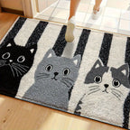 Striped Cat Waterproof Area Rug