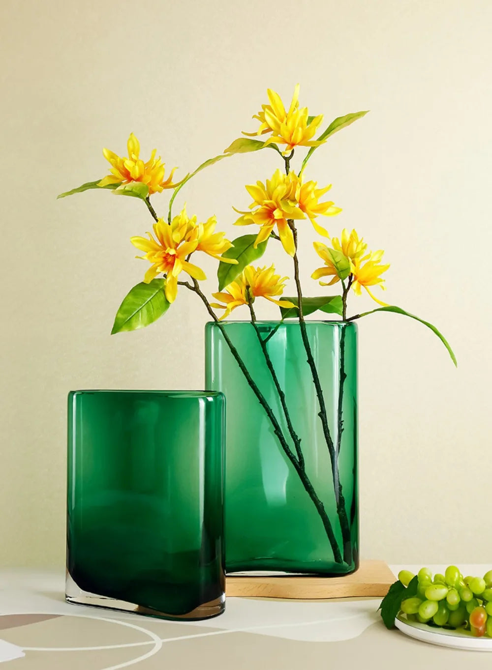 Amber Cylinder Glass Vase