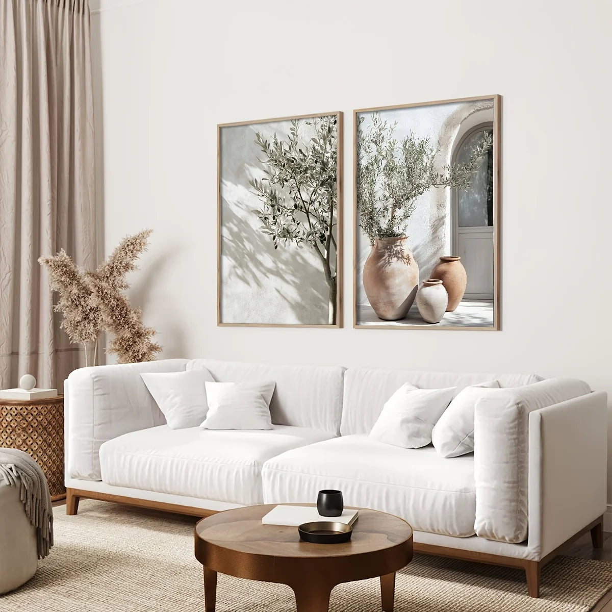 Olive Tree Shadow Canvas Print Set