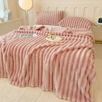 Faux Rabbit Fur Throw Blanket