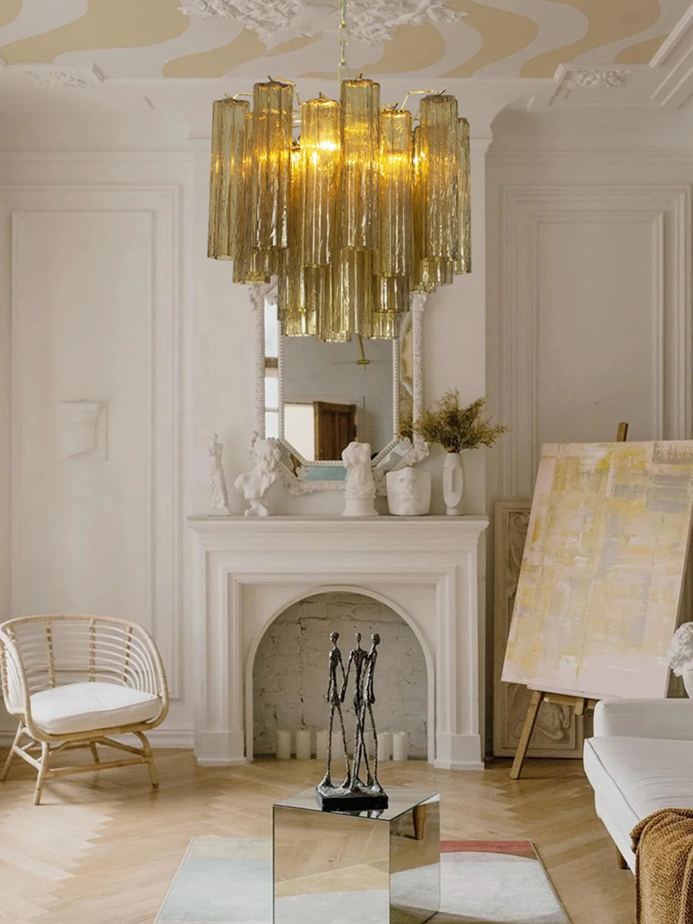 Art Glass Dimmable LED Chandelier