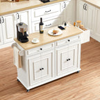 60-Inch Drop-Leaf Rolling Kitchen Island