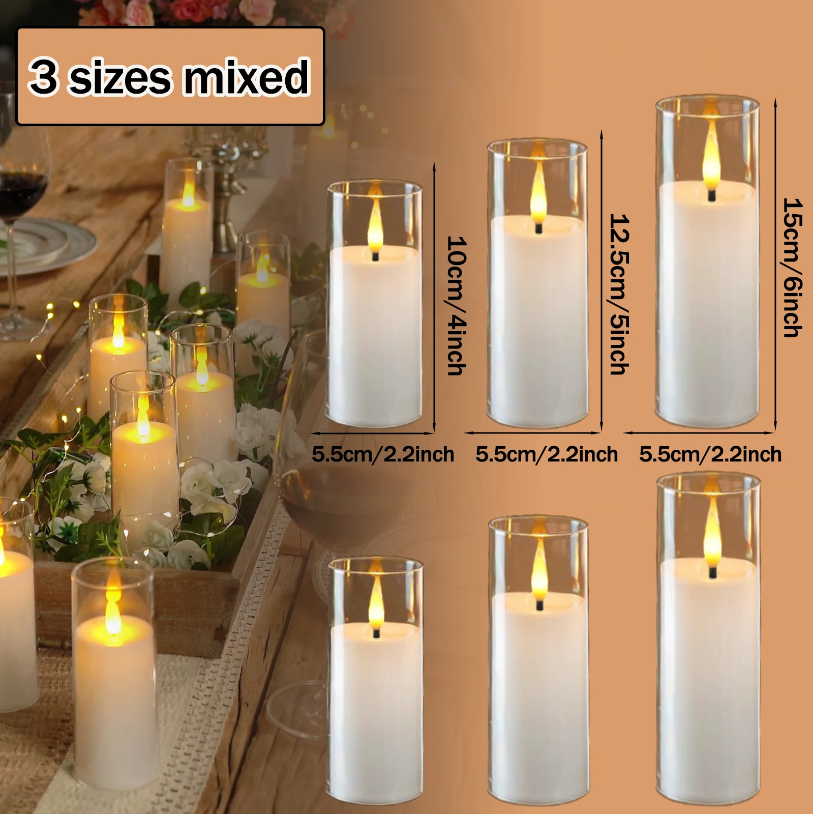 Flameless Acrylic LED Candles