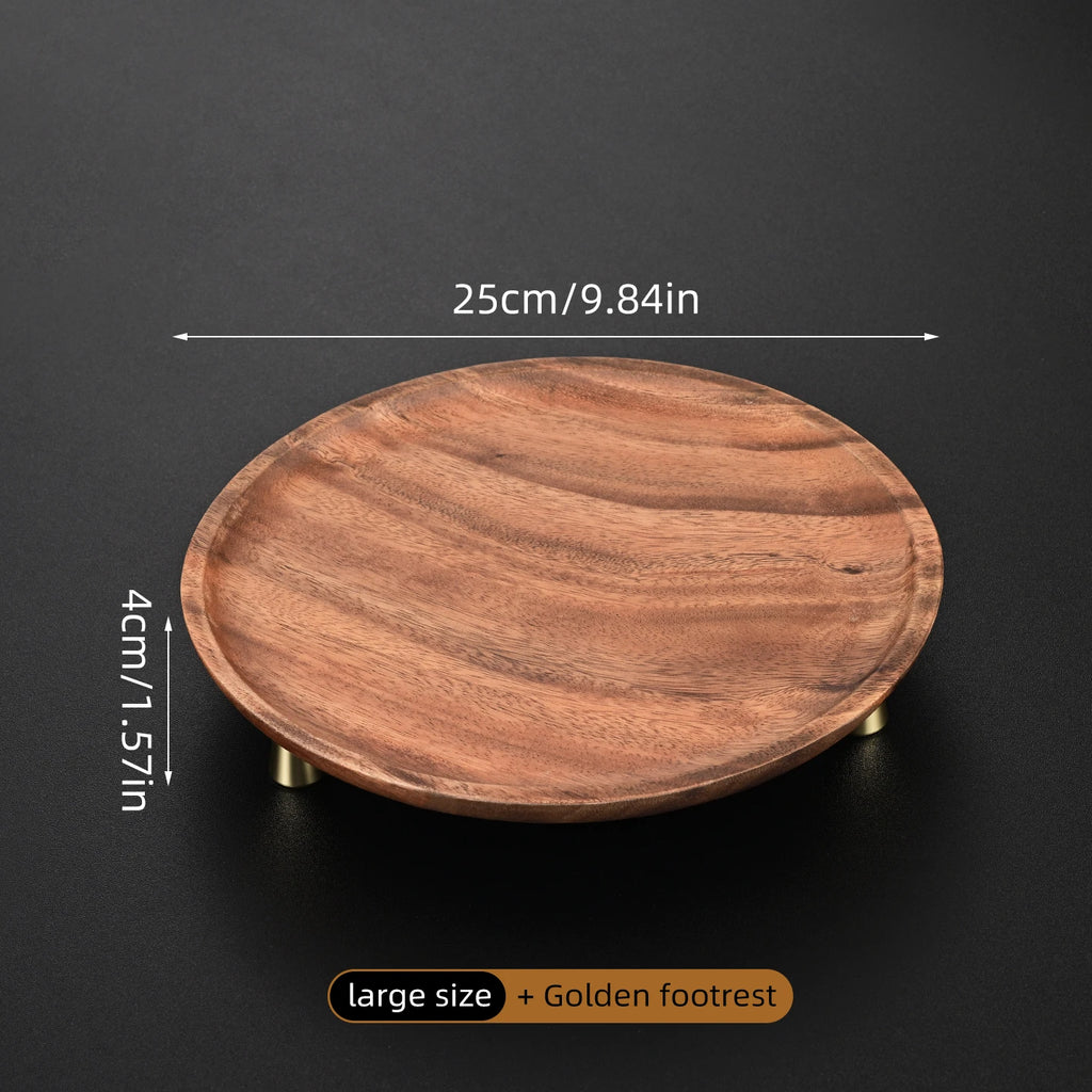 Round Wooden Serving & Display Tray