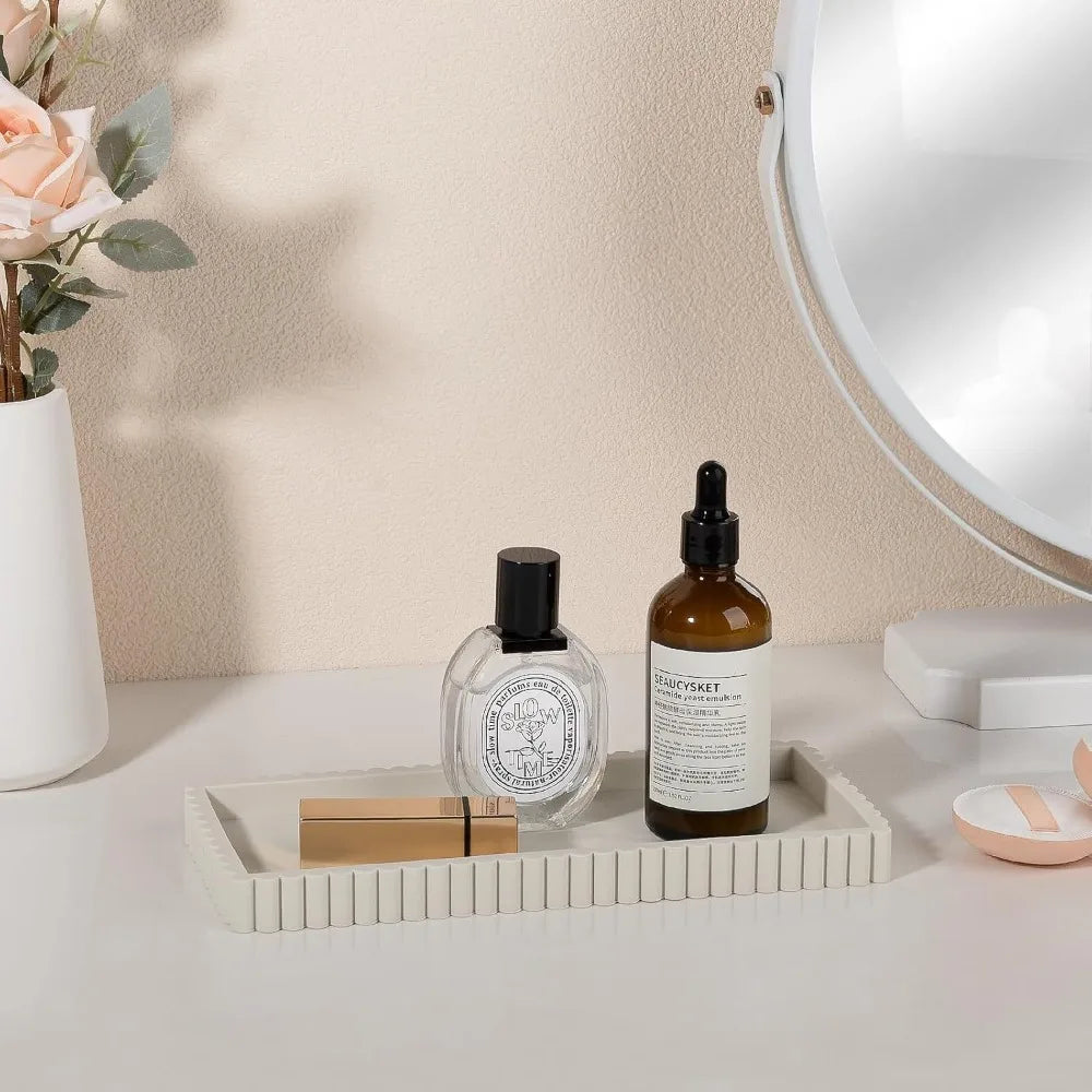Silicone Wave-Edge Vanity Tray