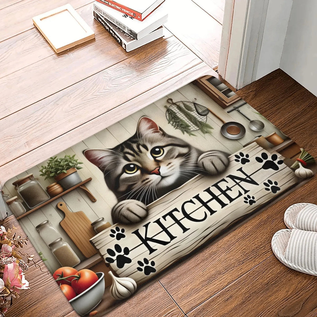 Kitten-Themed Easy-Clean Door Mat