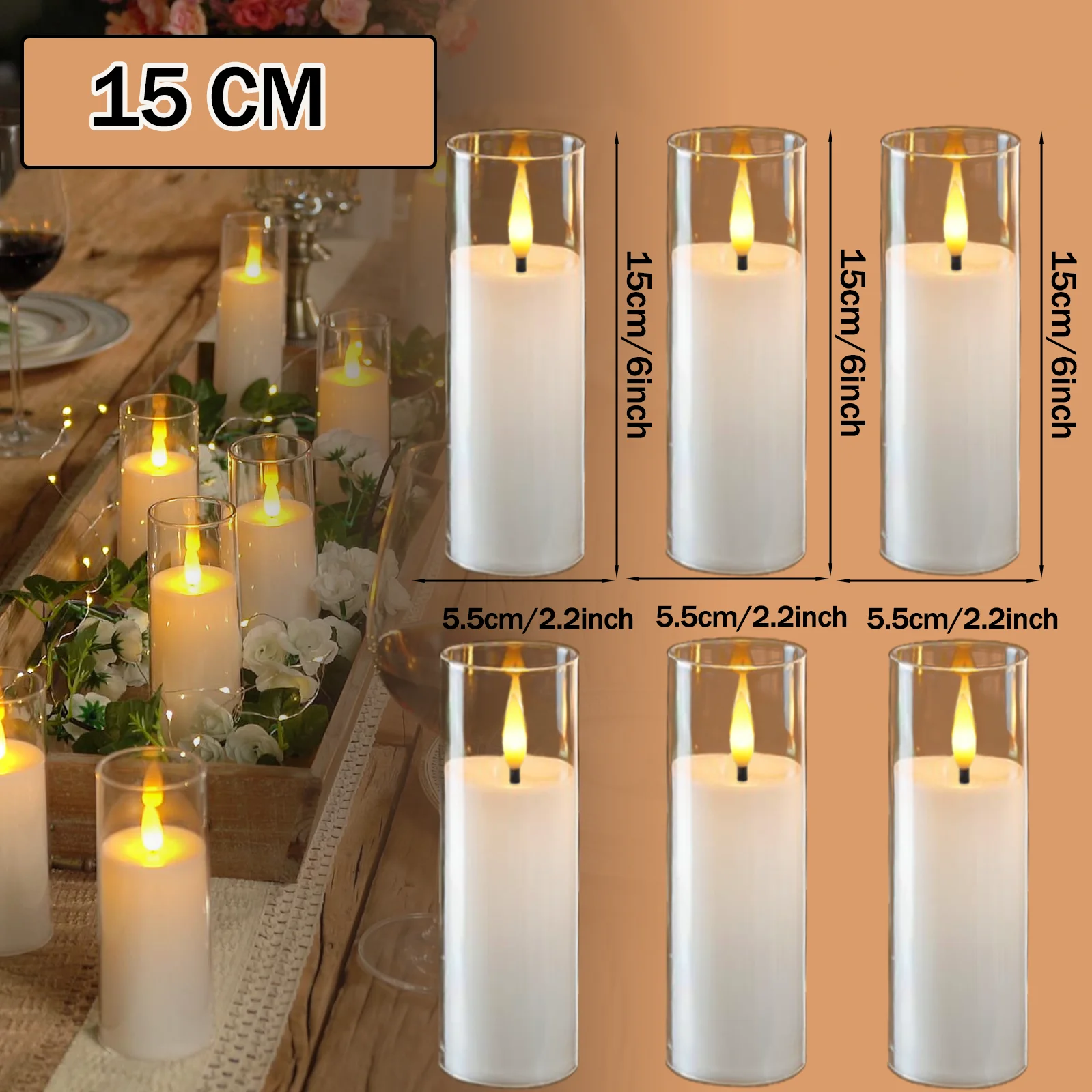 Flameless Acrylic LED Candles