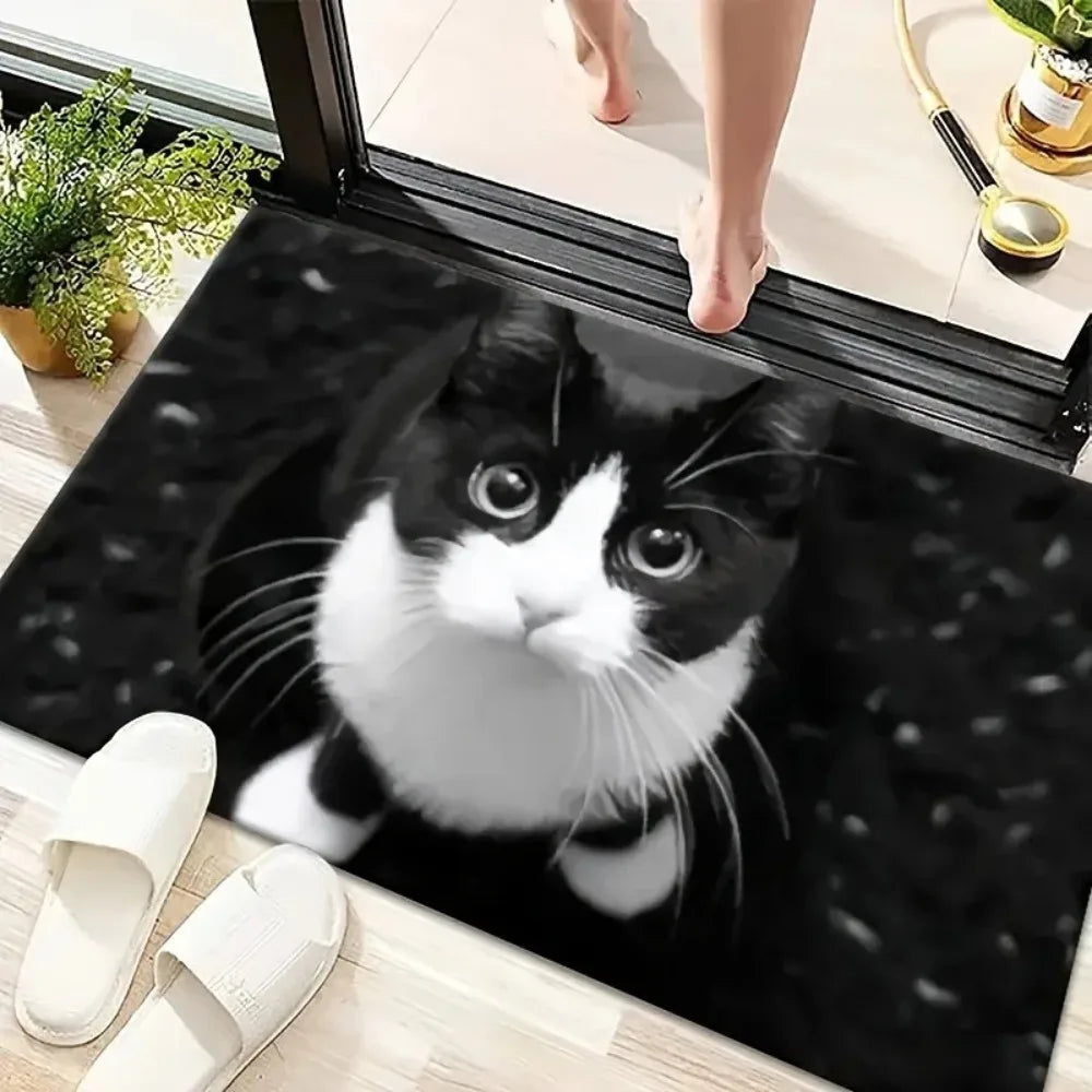 Kitten-Themed Easy-Clean Door Mat