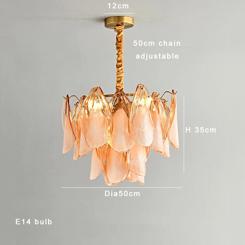 Murano-Style Petal Luxury Glass Chandelier
