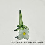 Hand-Blown Glass Flower Sculpture with Vase