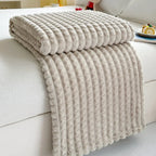 2025 New Solid Color Imitation Fur Plaid Flannel Blanket Winter Office Nap Blanket Air Conditioner Blanket