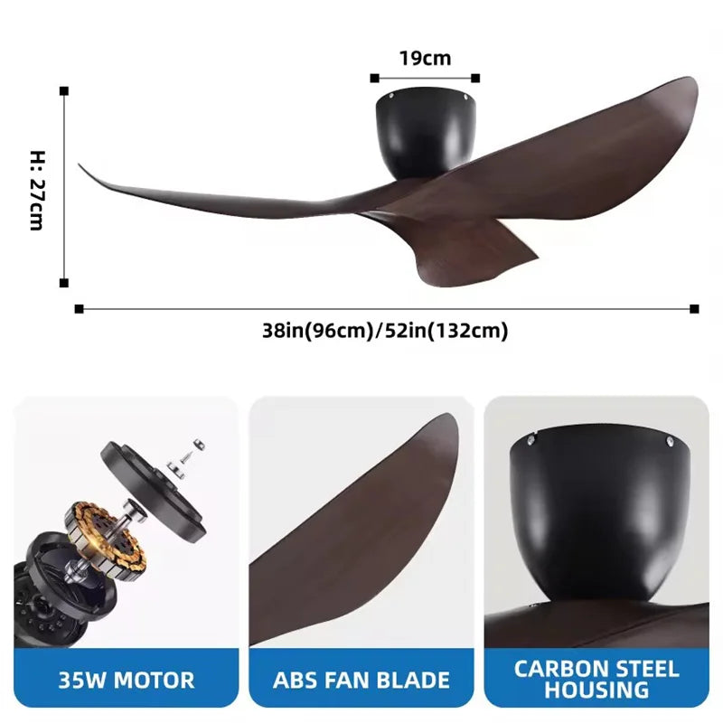 Vintage Industrial Three-Blade Ceiling Fan