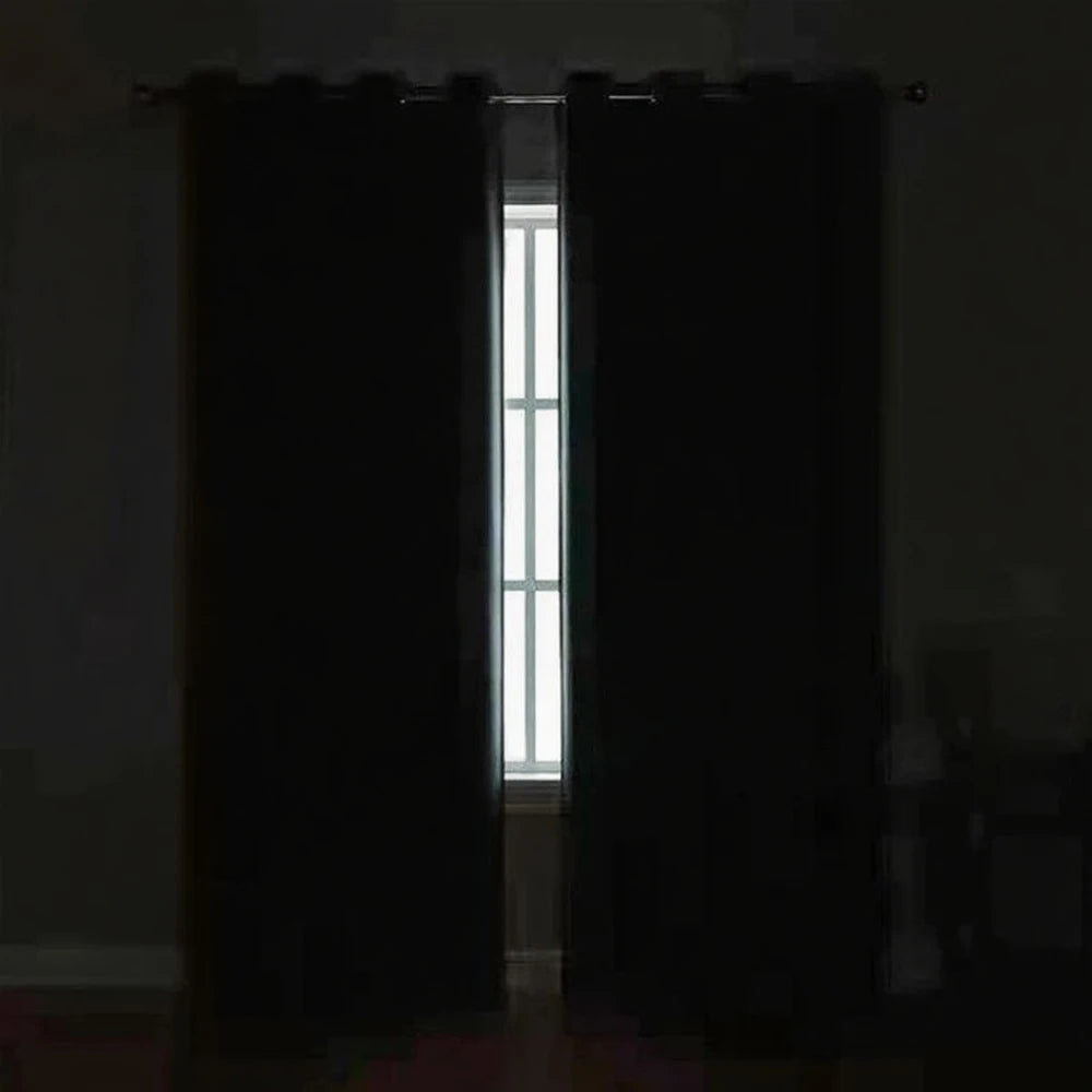 Blackout Thermal Curtains with Inner Lining, Noise Reduction Drapes for Bedroom Balcony Window, Thickened Privacy Shades