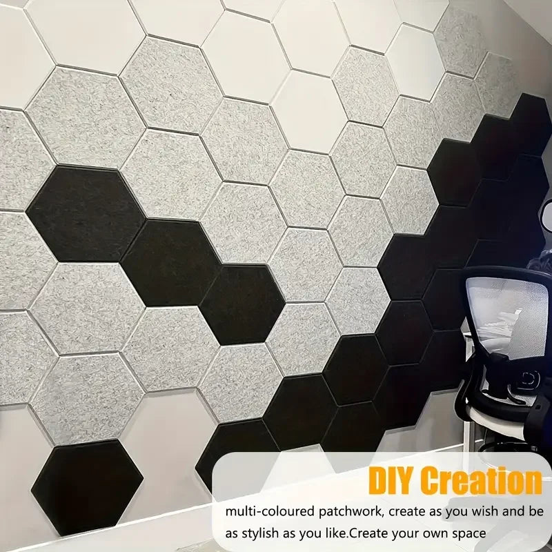6-Pack Hexagonal Self-Adhesive Acoustic Panels