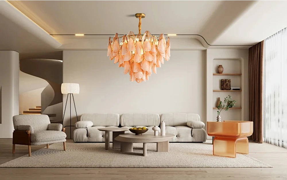 Murano-Style Petal Luxury Glass Chandelier
