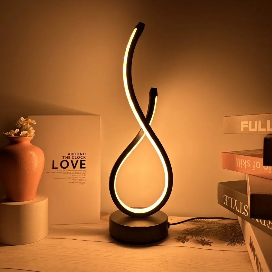 Spiral Motion-Sensor Dimmable LED Table Lamp