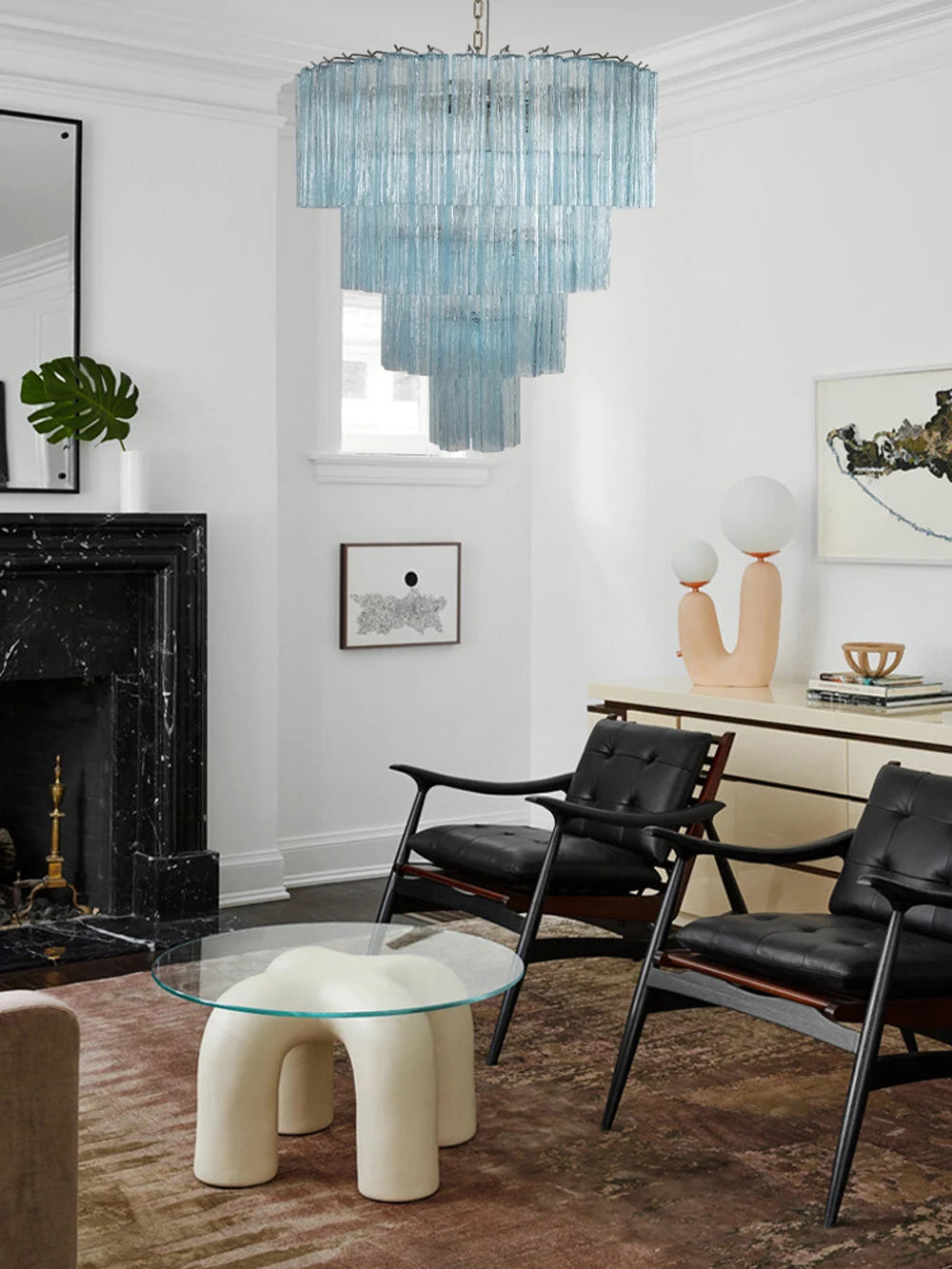 Art Glass Dimmable LED Chandelier