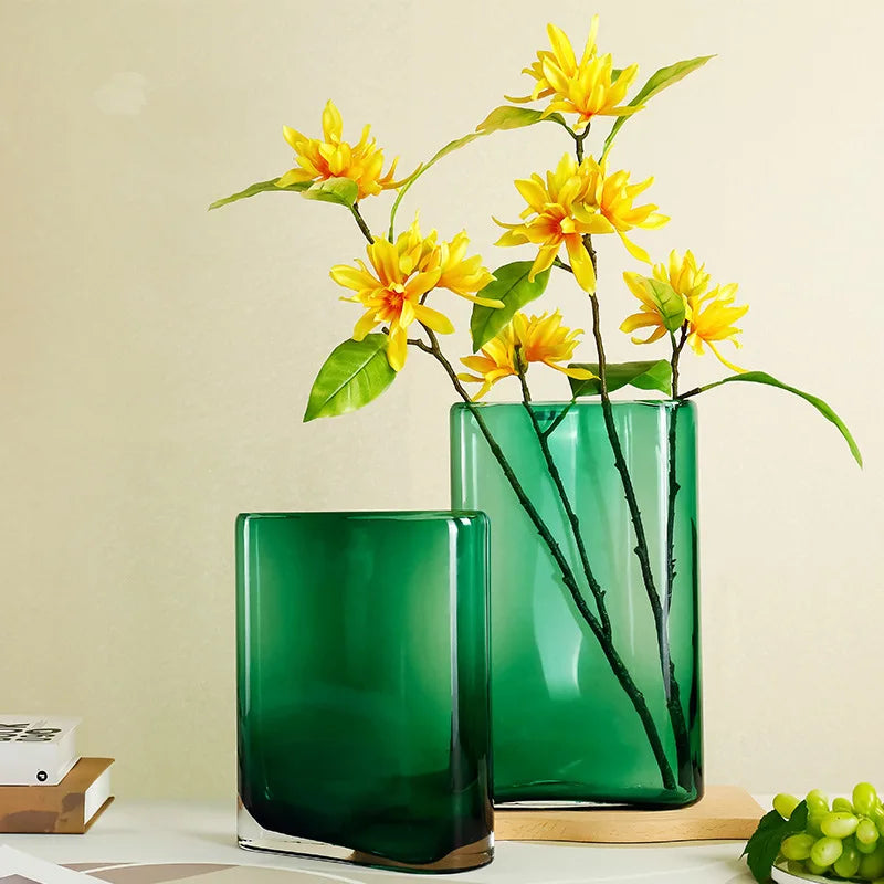 Amber Cylinder Glass Vase