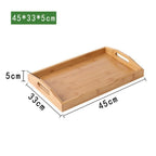 New Rectangular Storage Tray household Solid Wood Storage Plate Bamboo Water Cup Plate Dried Fruit Water Cup Plate