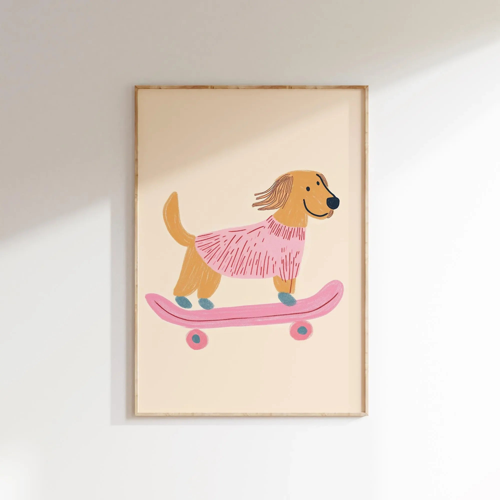 Skateboarding Dachshund Canvas Print