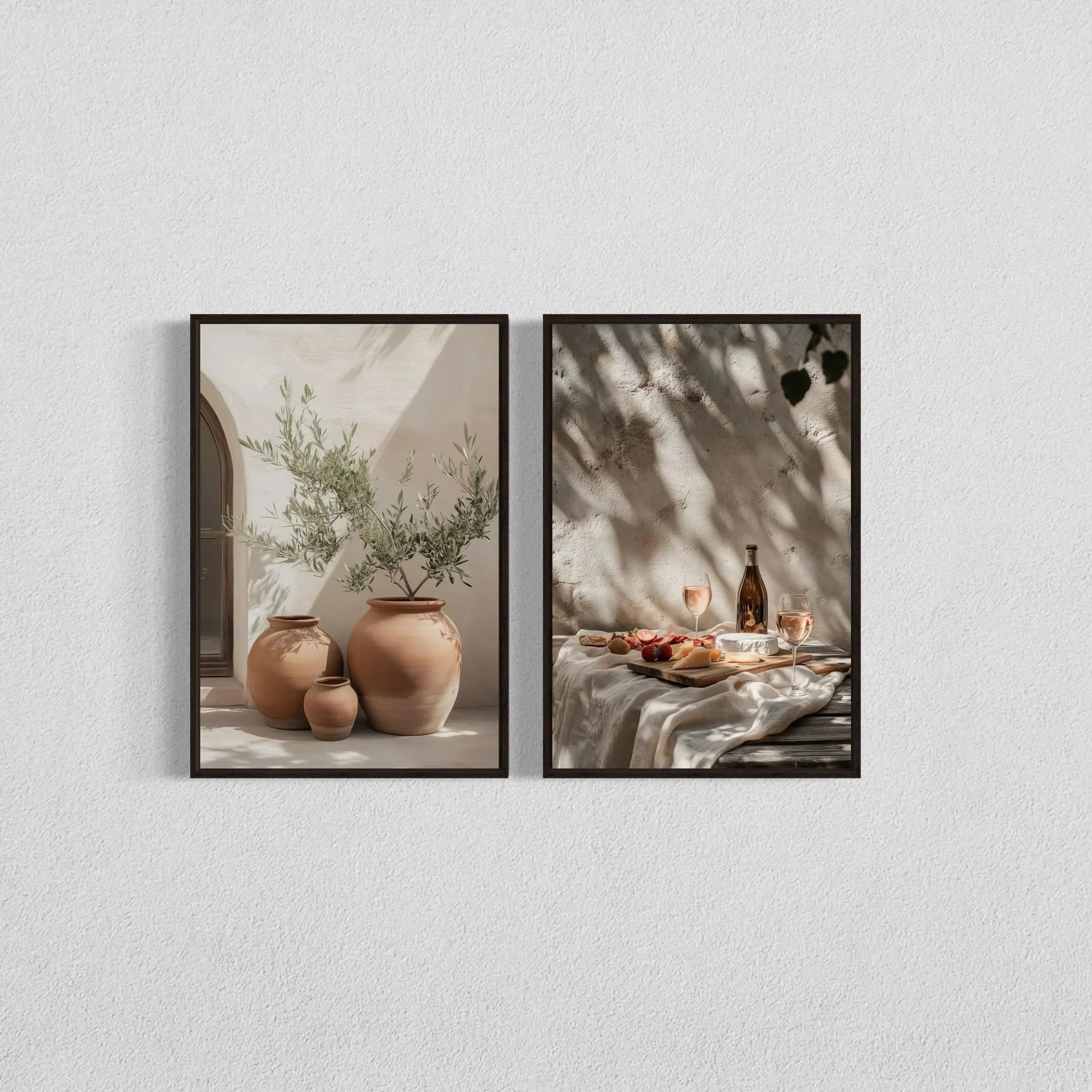 Olive Tree Shadow Canvas Print Set