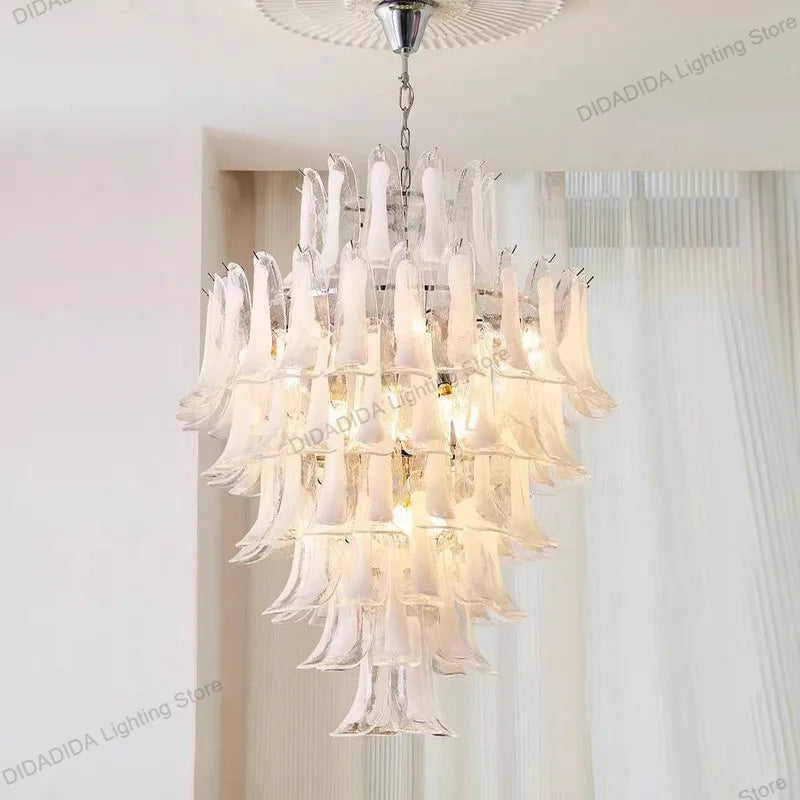 Murano-Style Multicolor Horseshoe Glass Pendant Light