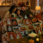 Halloween Patchwork Flannel Throw Blanket