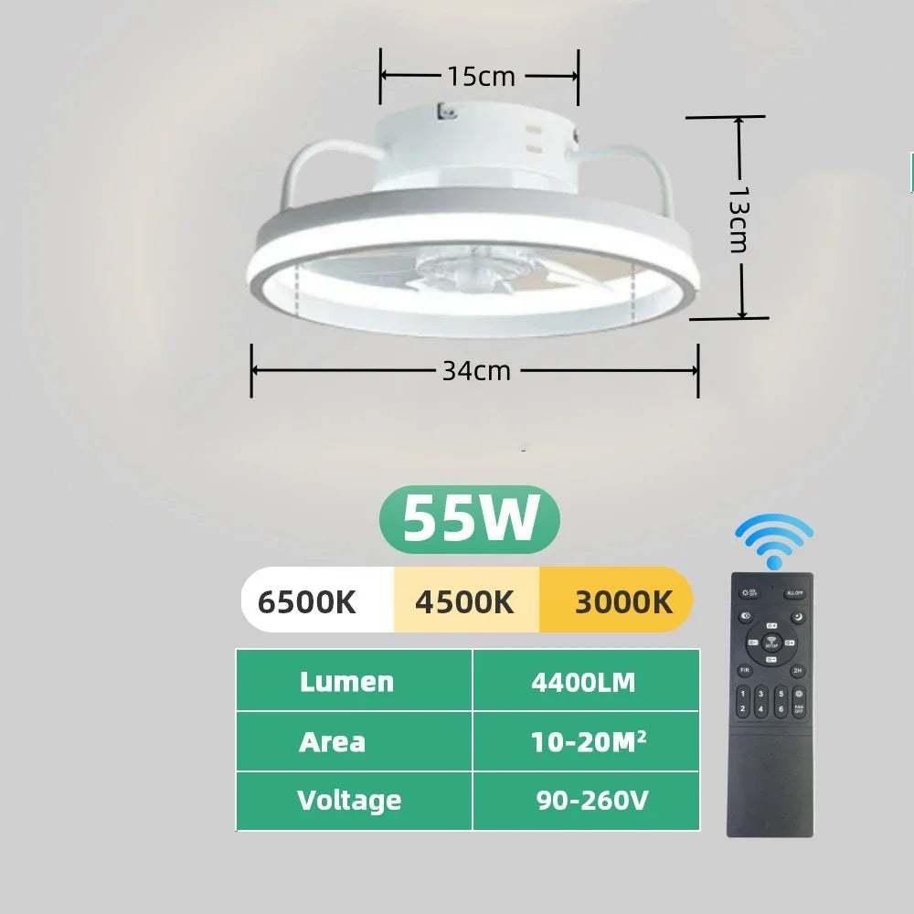 Electric Remote-Control LED Ceiling Fan with Light