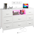 8-Drawer Media Dresser with Charging Station