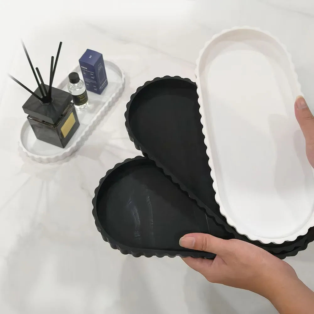 Silicone Wave-Edge Vanity Tray