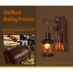 Wood Industrial Wall Light