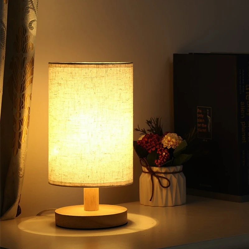 USB Dimmable Fabric Shade Table Lamp