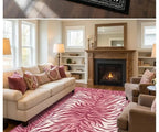Pink Zebra Machine-Washable Area Rug