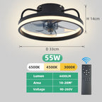 Electric Remote-Control LED Ceiling Fan with Light