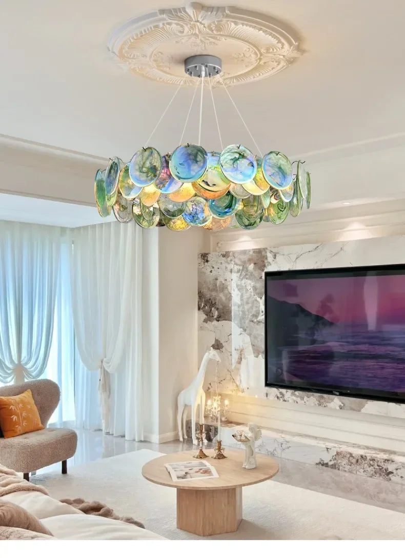 Italian-Style Multicolor Glass Chandelier — WESTMERE