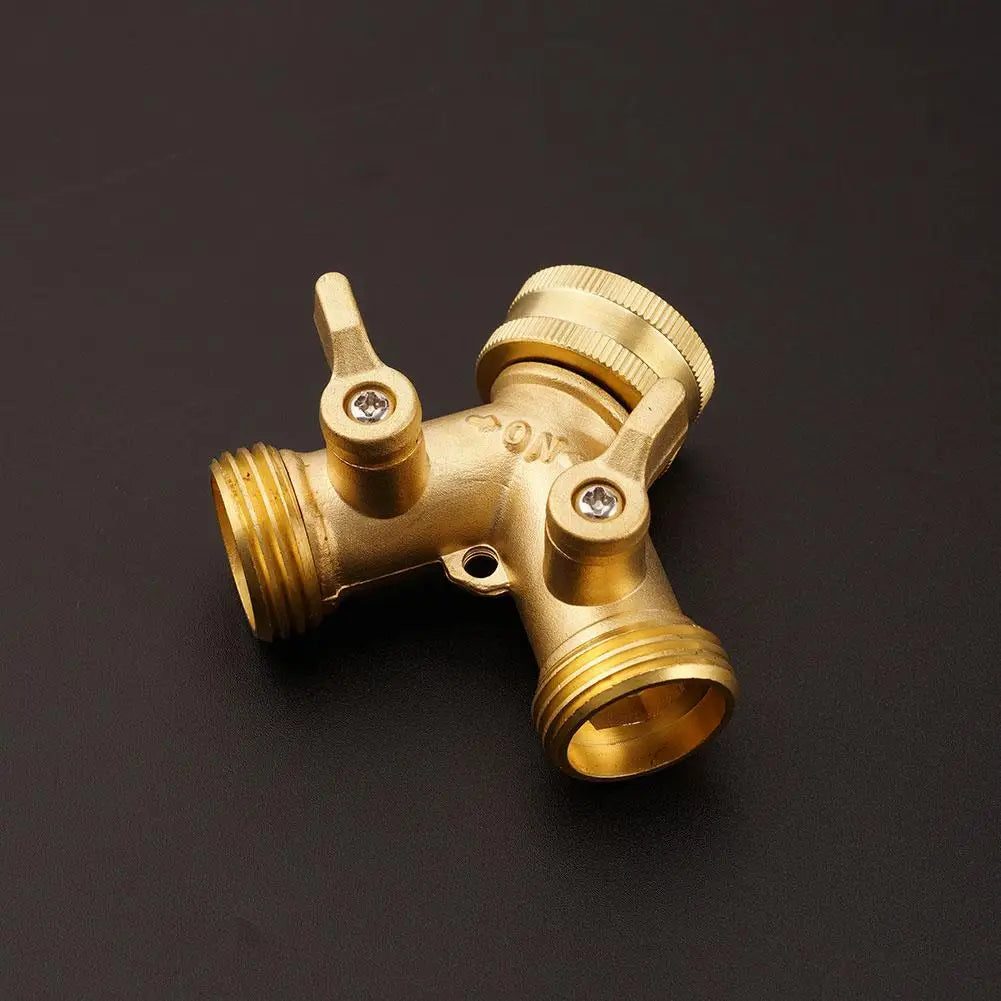 Brass Two-Way Garden Hose Splitter